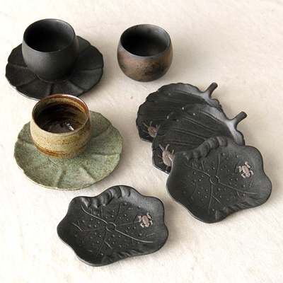功夫茶具配件杯托茶托陶瓷杯垫