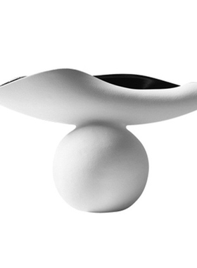 简约创意球形黑白拼色托盘客厅茶几摆设酒店艺术装饰异型几何摆件