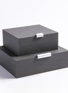 简约现代轻奢皮革首饰盒样板间售楼处衣帽间开放柜子卧室软装摆件