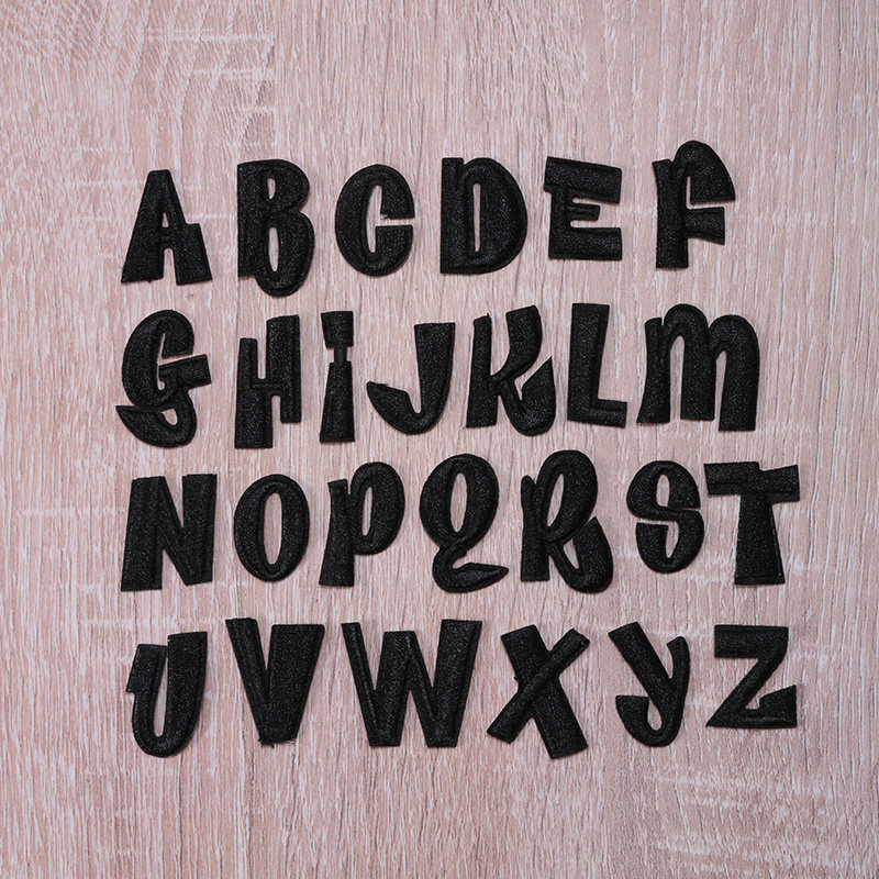 小号黑色刺绣补丁贴26个英文布贴宝宝字母标记幼儿园名字贴补破洞,居家布艺,布贴,淘宝优惠券,粉丝福利购,淘宝优惠卷