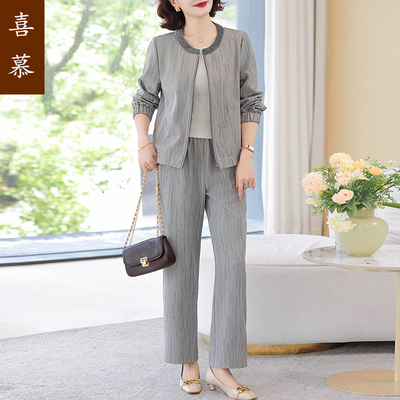 妈妈装春秋装运动服两件套