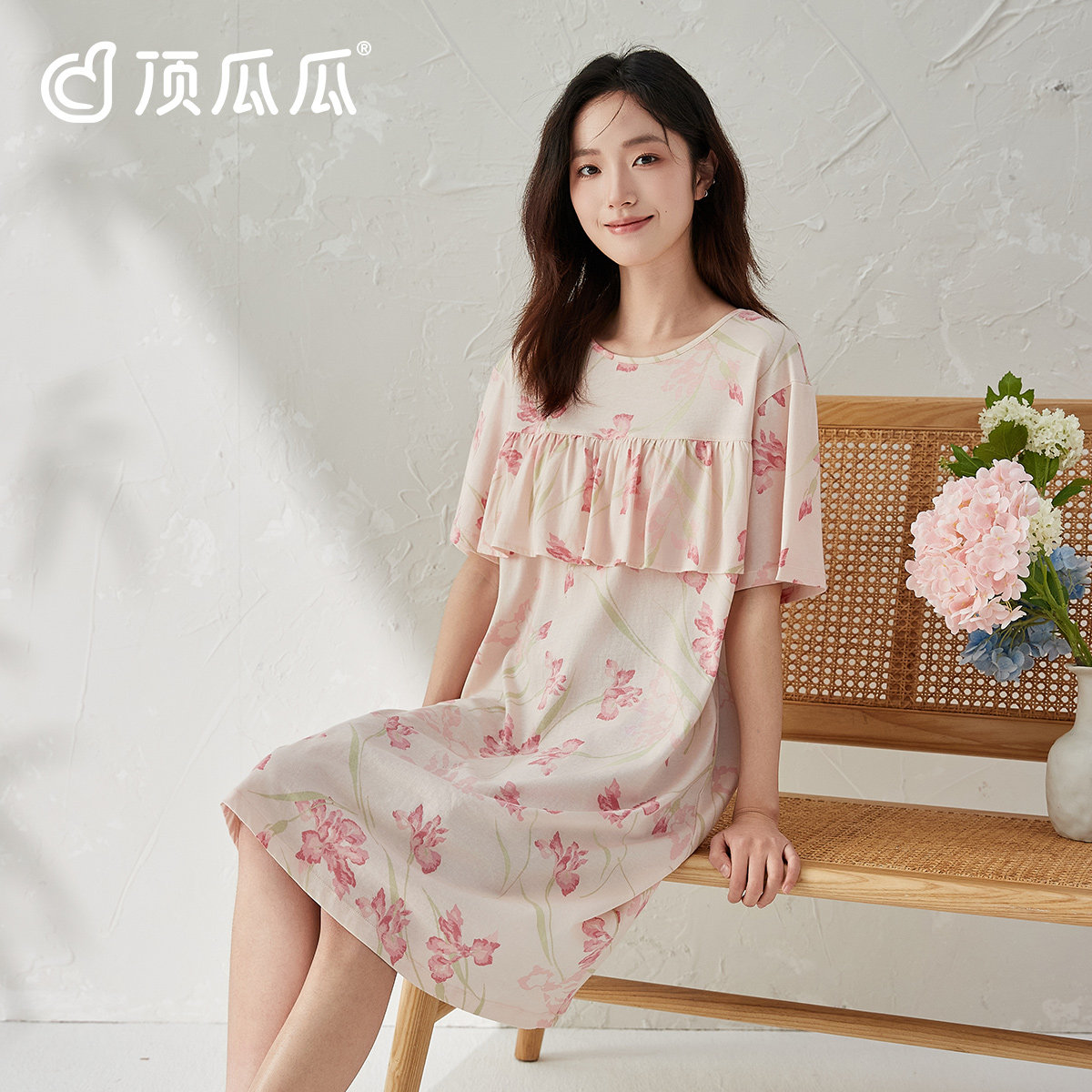 顶瓜瓜女士纯棉防凸点夏季睡裙