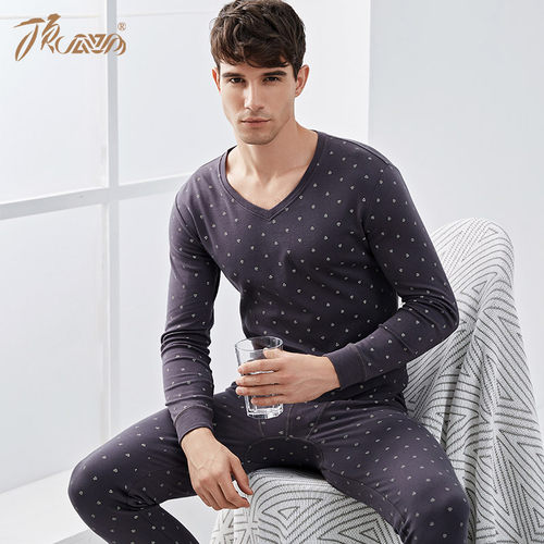 顶呱呱中厚v领秋冬季保暖内衣