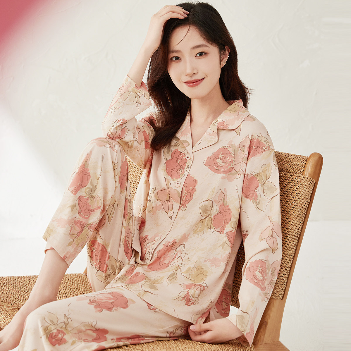 顶瓜瓜女士新款春秋季纯棉开衫睡衣长袖薄款印花可外穿家居服套装,女士内衣/男士内衣/家居服,睡衣/家居服套装,淘宝优惠券,粉丝福利购,淘宝优惠卷