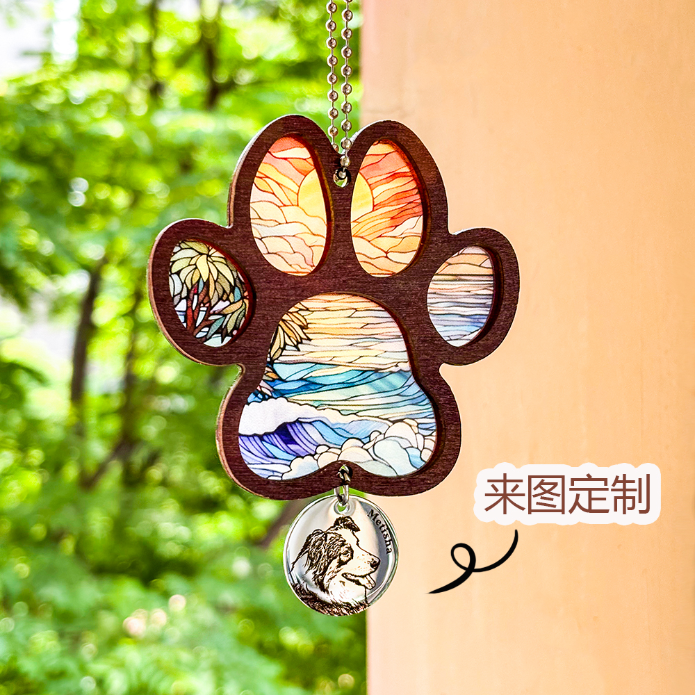 来图定制可爱宠物猫狗照片名字纪念汽车挂装饰品吊牌墙饰朋友礼物