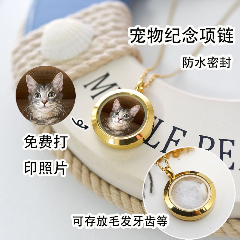 宠物头像项链猫狗毛发牙齿骨灰纪念品自制留念来图定制名字礼物-封面