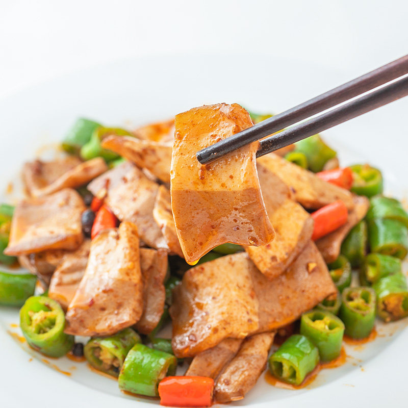 素食回锅素肉片素五花肉佛家纯素素菜魔芋制品寺院斋菜