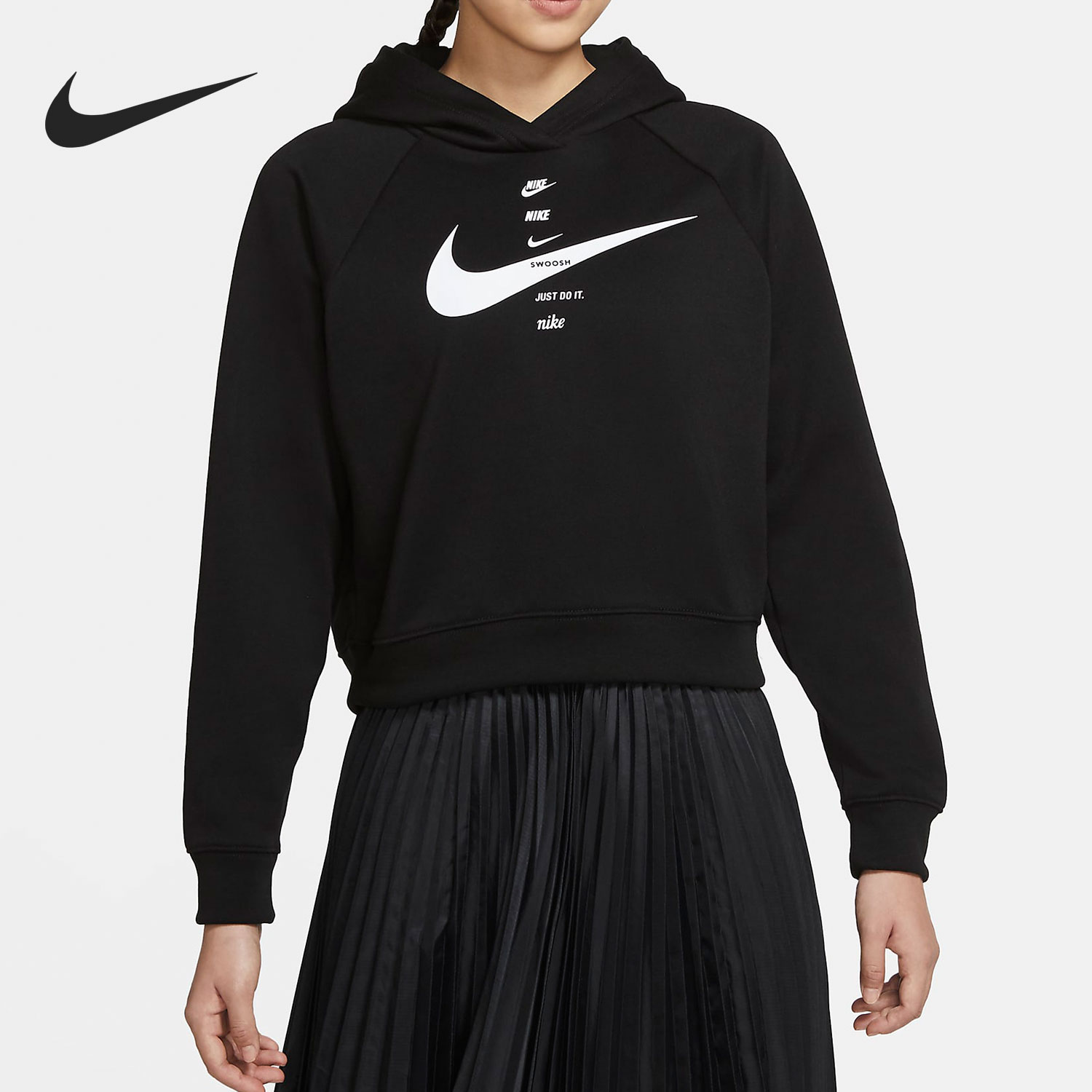 Nike/耐克正品女子舒适连帽套头针织运动休闲卫衣 CU5677-011