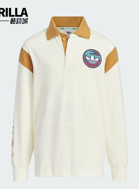 Adidas/阿迪达斯正品三叶草大童休闲运动长袖POLO衫IW7652