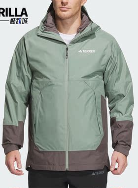 Adidas/阿迪达斯正品户外男士三合一羽绒内胆冲锋衣IP0735