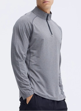 2025年新品运动长袖男跑步速干训练服T恤户外登山立领健身上衣