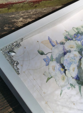 未定事件簿夏左莫陆全员适配款生日繁花贺卡中空金属角相框