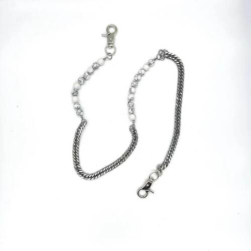 AHaha白松石拼接钛钢不锈钢腰链嘻哈朋克男士潮不褪色港风酷裤链