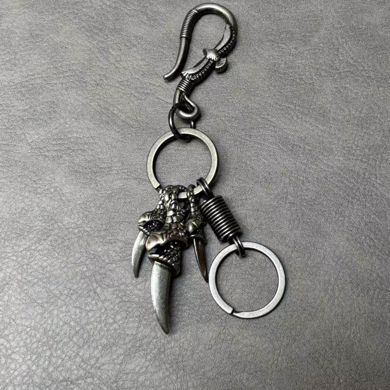 AHaha个性鹰爪叶子钥匙扣复古挂件嘻哈金属腰挂锁匙扣链圈环,饰品/流行首饰/时尚饰品新,摆件,淘宝优惠券,粉丝福利购,淘宝优惠卷