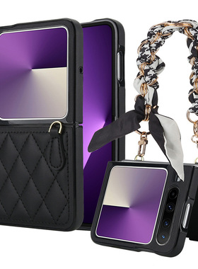 华为PX小香风壳适用PuraX典藏版菱格丝巾斜背腕带真皮保护套挂绳边贴皮女新款pura X折叠外壳5G迷你包包