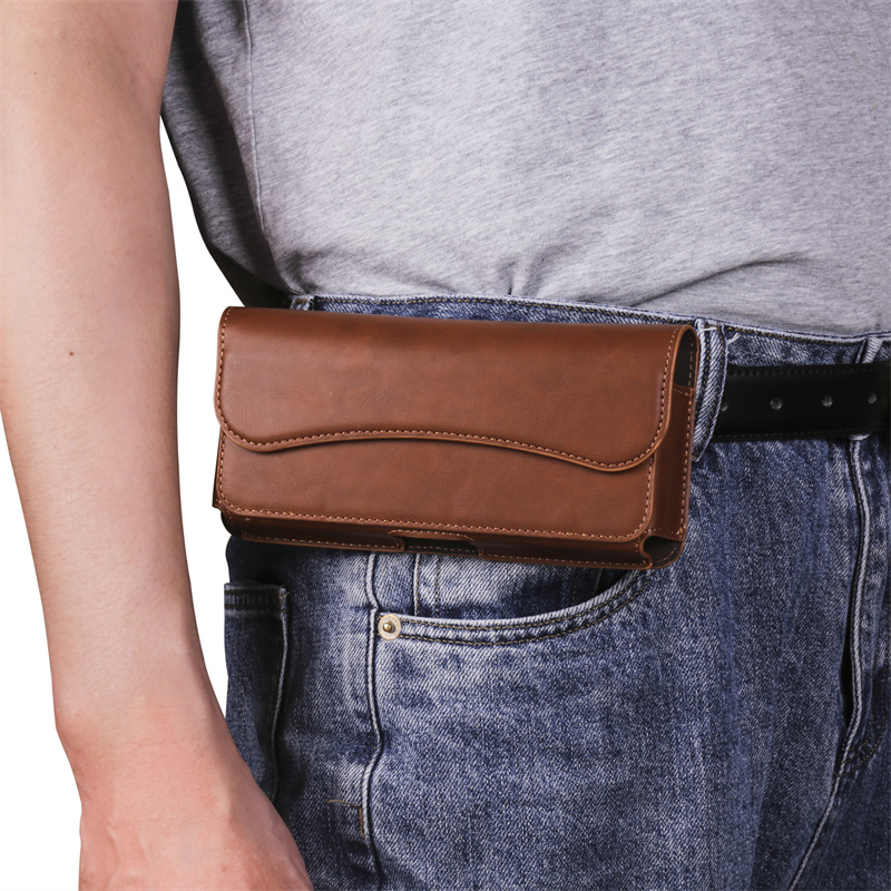 荣耀magic8壳腰包OPPOX9穿皮带挂腰findX9Pro皮夹适用vivoX300皮保护套横新款插卡磁吸翻盖全包男士袋子