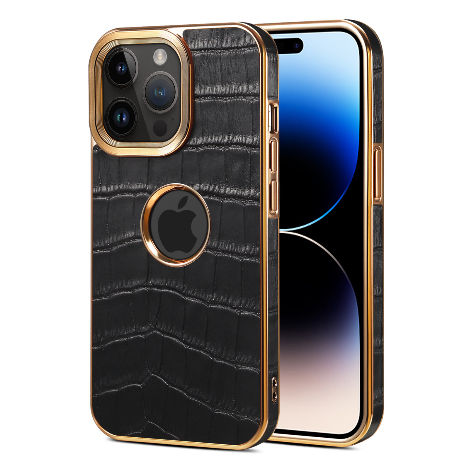 真皮鳄鱼纹高端苹果14Promax壳15适用iPhone13高级12商务皮夹苹果11个性防摔15plus新款全包防摔保护套男