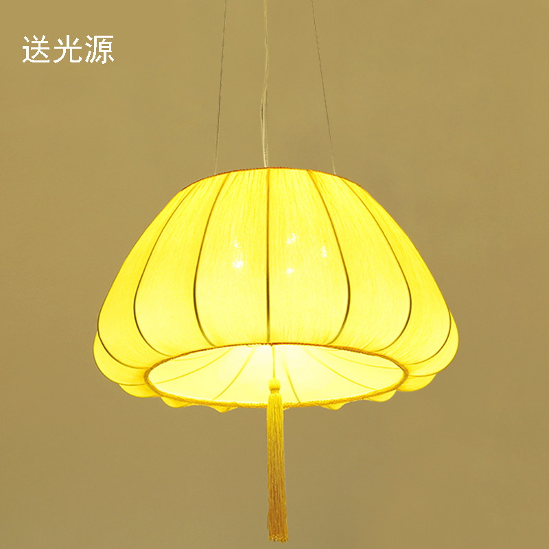 现代新中式吊灯客厅卧室茶室餐桌吊灯创意个性儿童房布艺小吊灯