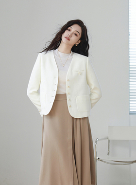 火桐hooton单排扣V领短款西装