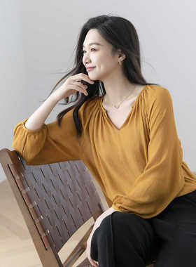 火桐hooton 双向顺纡绉长袖上衣