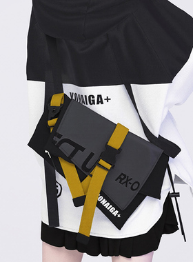 YONAIGA+原创INS潮牌酷飒机能风撞色中性包胸包男单肩斜挎包包女