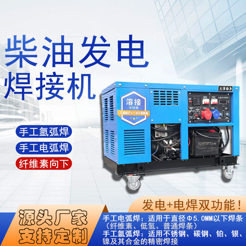 小型300A柴油发电电焊机 双缸风冷 可选配氩弧焊 纤维素 大泽动力