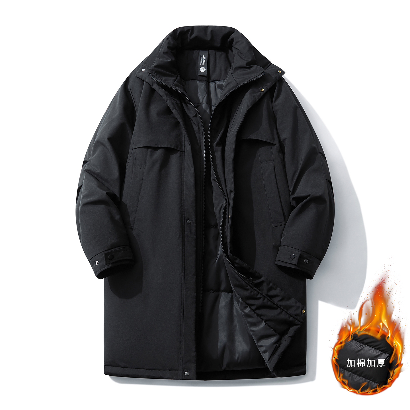 大码假两件夹棉外套300斤胖子