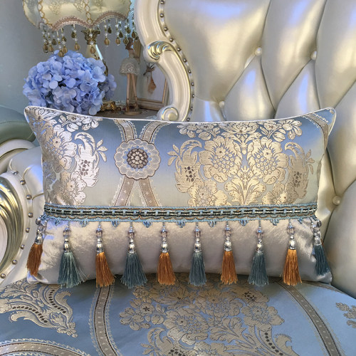 欧式抱枕靠垫流苏靠背长方形靠枕枕头含芯客厅沙发抱枕套可定制