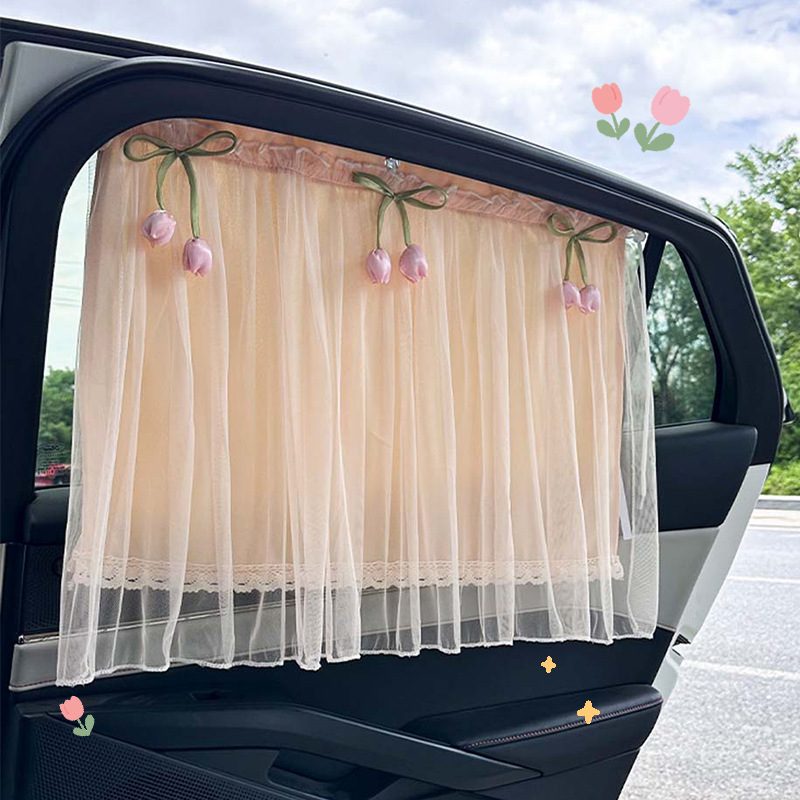新品汽车遮阳帘轨道款窗帘宝宝儿童车载窗帘防晒隔热帘侧窗隐私