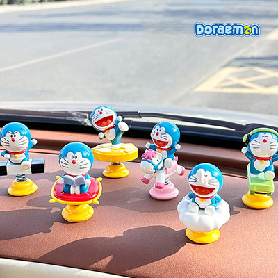 正版哆啦A梦萌动时光汽车摆件机器猫摇摇乐车载摆件汽车内饰用品