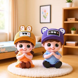 新款俏皮可爱精灵娃娃树脂工艺品桌面人物手工摆设汽车副驾驶