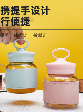 商用可爱便携定制logo玻璃水杯