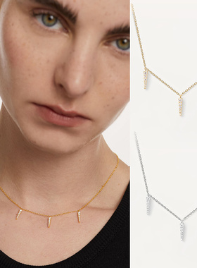 纯银PDPAOLA项链轻奢小众锁骨链