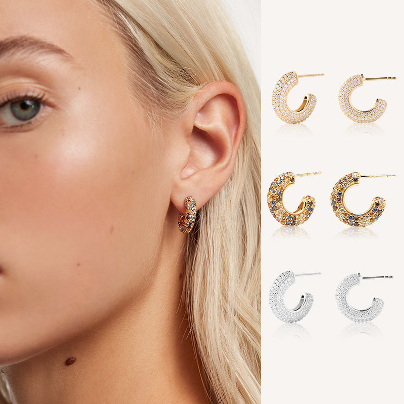 PDPAOLA复古满镶复古彩宝女耳环