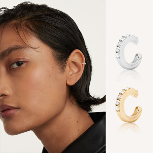 西班牙PD耳夹女无耳洞新款 925纯银镀18k金耳饰耳骨夹冷淡高级Alex