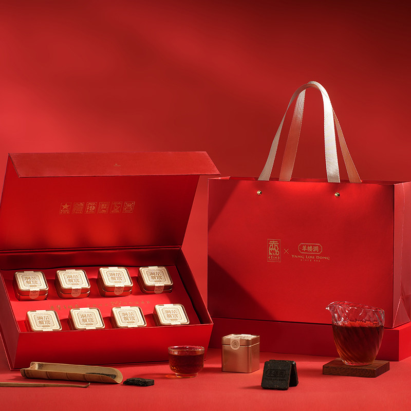 羊楼洞青砖茶480g小罐装12g茶饼x40 礼品茶黑茶赤壁赵李桥砖茶