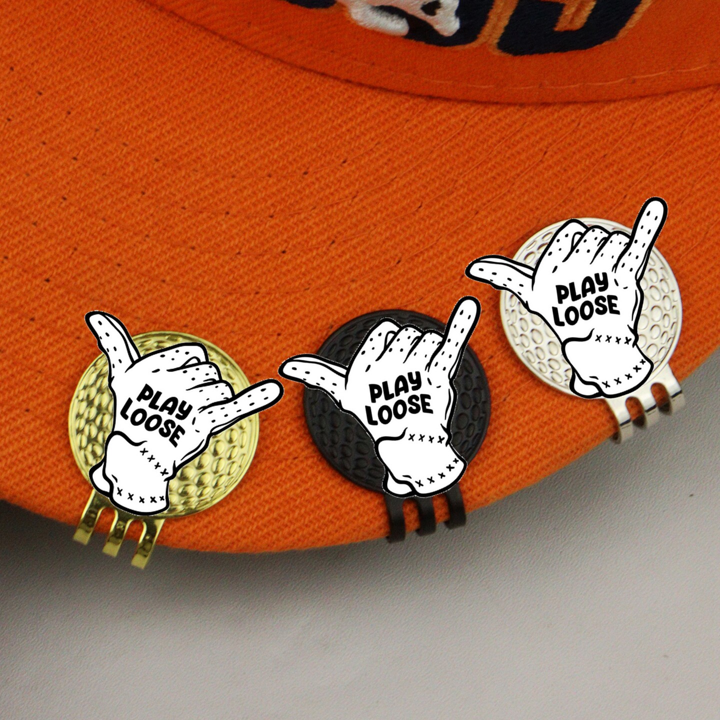 新款高尔夫马克帽夹marker配件PLAY LOOSE创意球位标金属搪瓷球标