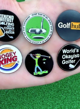 新款高尔夫球标帽烤漆夹磁吸球位标马克 定位 Golf Ball Marker