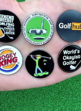 新款高尔夫球标帽烤漆夹磁吸球位标马克 定位 Golf Ball Marker