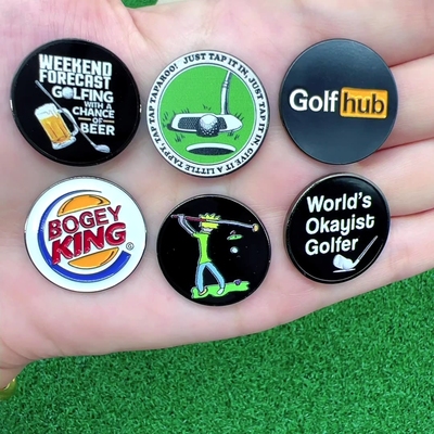 新款高尔夫球标帽烤漆夹磁吸球位标马克 定位 Golf Ball Marker
