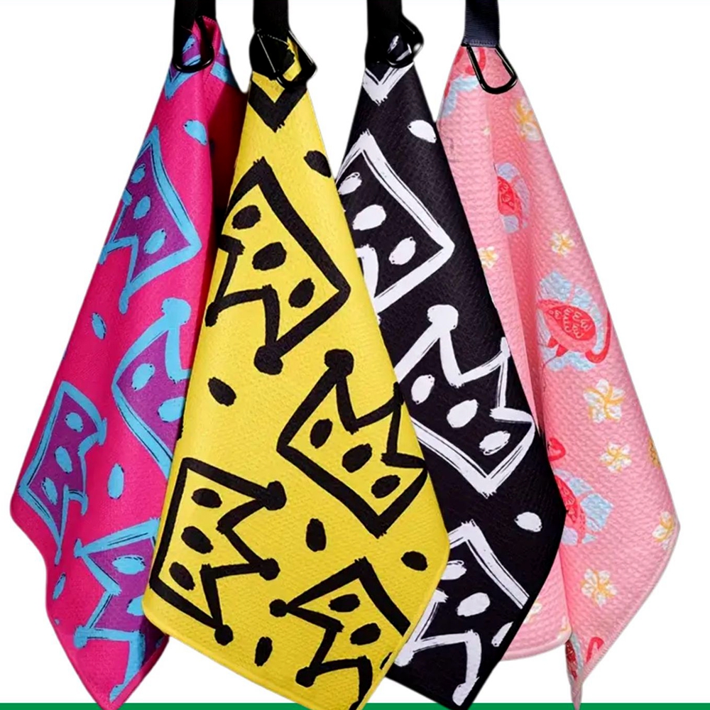 新款高尔夫 华夫格毛巾 皇冠 60*40 户外运动毛巾