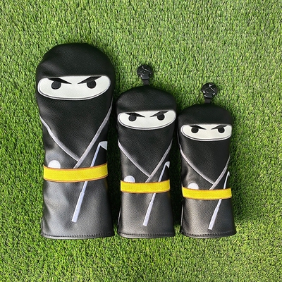 高尔夫球杆帽套PU发球木 135ut混合木创意忍者GOLF木杆帽套保护