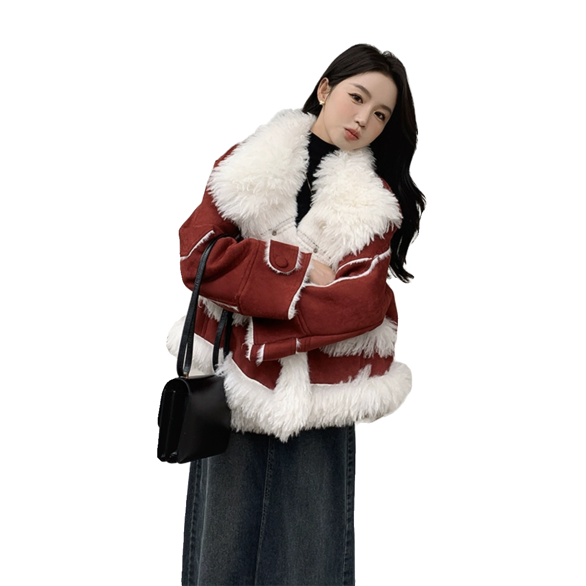 【新款现货】皮毛一体毛绒外套829-P215-K298,女装皮草,浙宝189