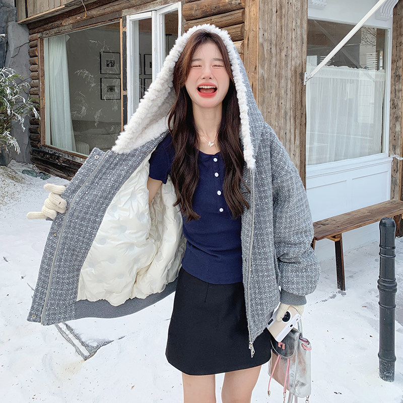 【现货】90绒连帽羽绒服859-P295-K398,女装羽绒服,浙宝189