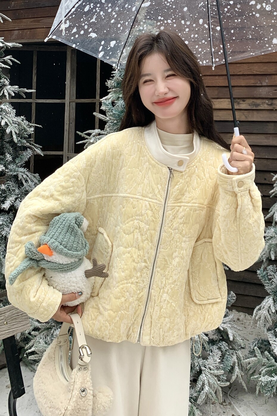 蕾丝珠片丝绒拼接棉服外套8816-P185-K298,女装棉衣/棉服,浙宝189