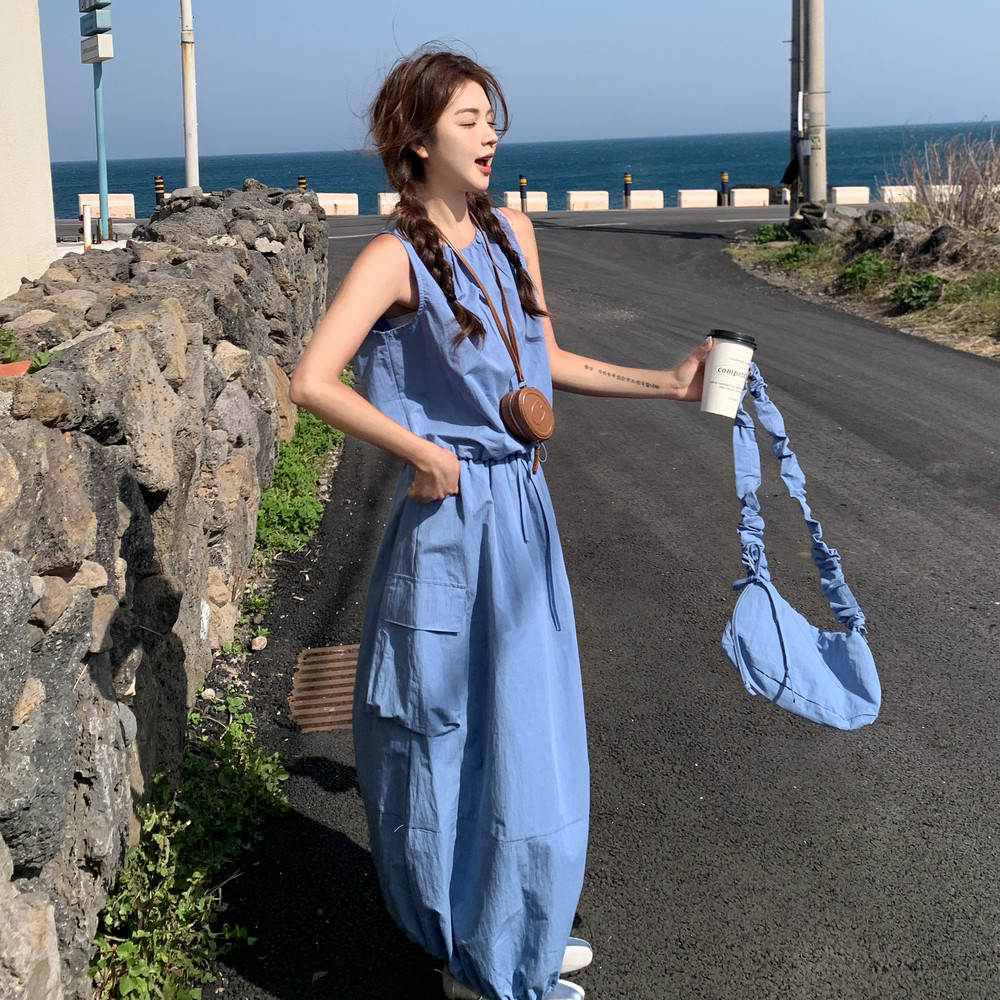 【现货】背心工装裙包包三件套7109-P155-K218,女装连衣裙,浙宝189