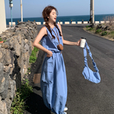 【现货】背心工装裙包包三件套7109-P155-K218，女装连衣裙，浙宝189