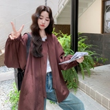 【现货】蝴蝶结系带下摆抽绳休闲外套8106-P165-K238，女装皮衣，浙宝189