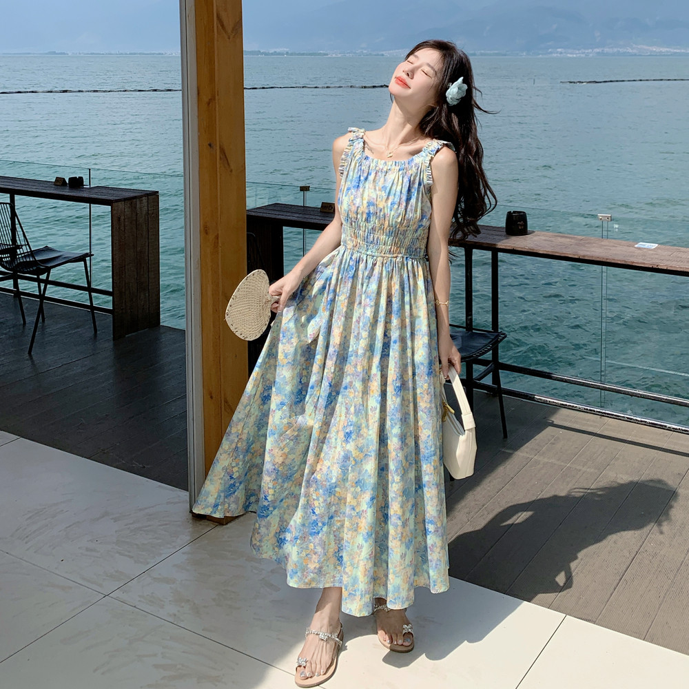 【现货】油画花卉连衣裙7119-P125-K188,女装连衣裙,浙宝189