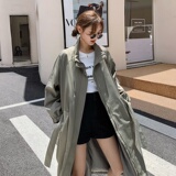 【现货】韩版收腰过膝长风衣612-P155-K218，女装风衣，浙宝189